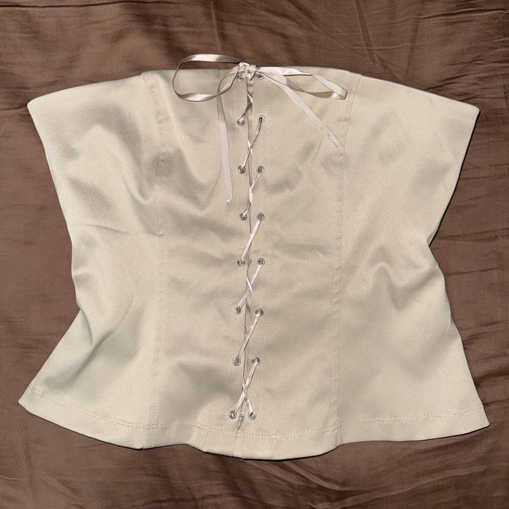 Vintage Y2K Lace Up Corset Style Top